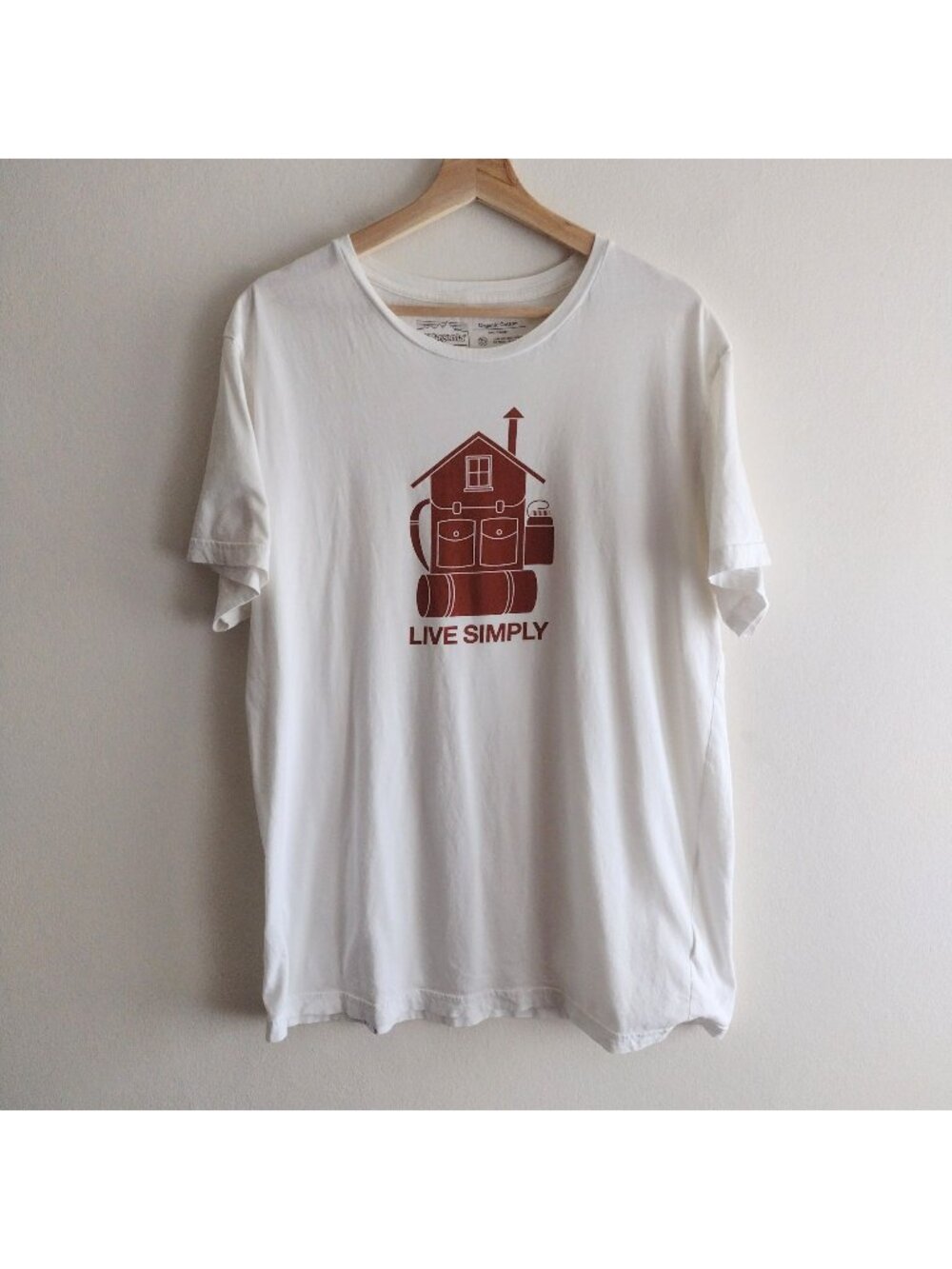 Patagonia Graphic Mens Tshirt L Live Simply Organic Cotton Slim Fit Tee